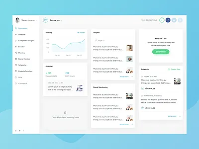 Marketing Automation SaaS Dashboards dashboard marketing tools saas smm tools ux. ui web app