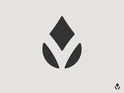 "V" + "Flower" + "Water" Logo Concept drop flower icon identity letter v logo logotype mark symbol v verdant water