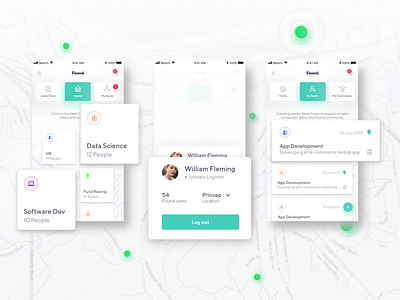 Found. Mobile App Design app data flat graphic design icon interaction design layout map mobile app typography ui ui ux