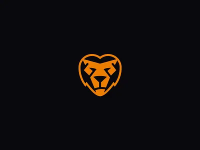 Logo Refinement black bold branding dark heart light lion lionheart logo orange personal portfolio