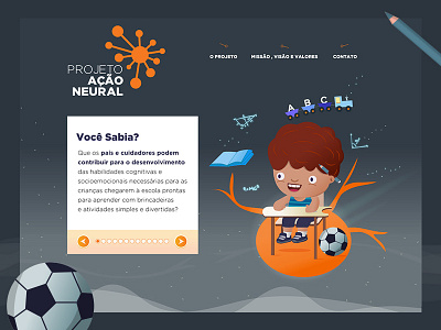 Projeto Ação Neural (Landing Page) character character design children education illustration landing page non profit ui user interface