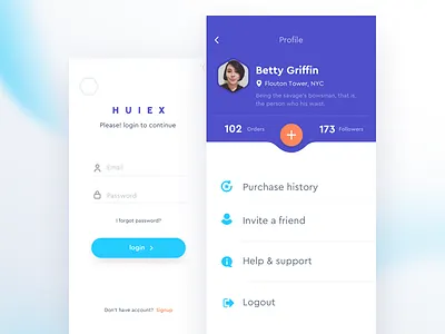 Profile Screen UI app clean ios iphone iphonex login minimal profile