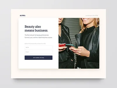Mailing List clean form landing page lead mailing list minimal website