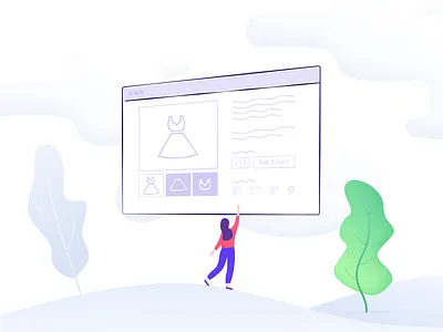 Online shopping character design illustration online people shopping