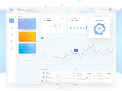CryptoDash O2 analytics blockchain coin crypto cryptocurrency currency dashboard ico token ui wallet