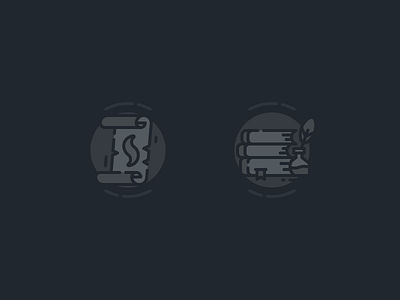 Empty State Illustrations 2d black dark empty state icon illustration ios line outline spell spellbook