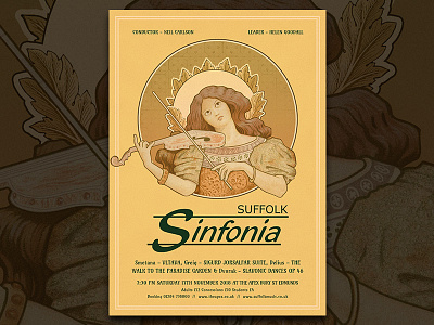 Suffolk Sinfonia Poster - Art Nouveau Style art nouveau classic music poster