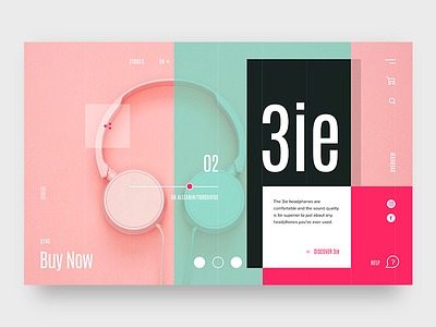 3ie concept illustrationa interaction landing layout music techonology typography ui ux webdesign website