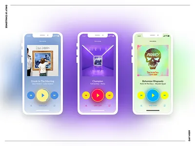 Music Player appicon challenge colors contrast daily ui challenge detail light music player ui