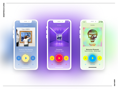 Music Player appicon challenge colors contrast daily ui challenge detail light music player ui