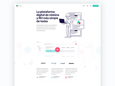 HR app chat dashboard employee flat hr human resources landing minimal ui ux web