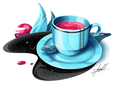 Graphic Illustration: Cup coffe cup flat graphic illustration minimalism minimalistic procreate sunset