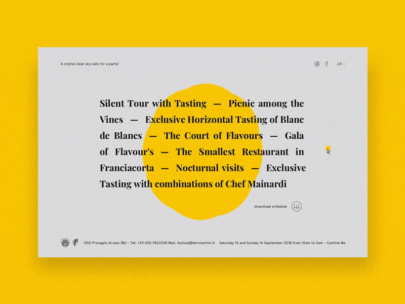 Bersi Serlini Event design desktop home illustration minimal simple ui web design website