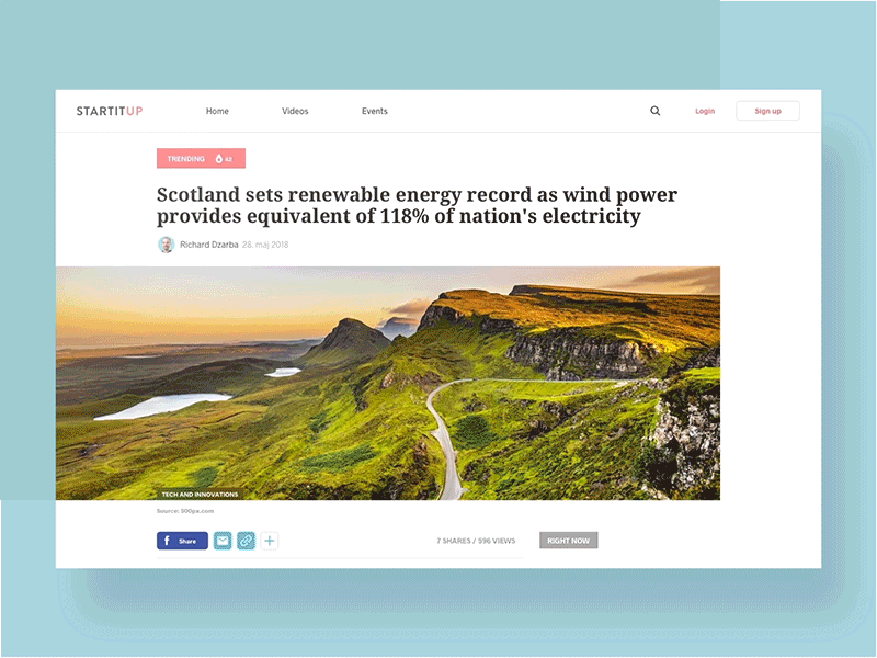 Startitup Article article business landing page lp news plat4m portal sketch startitup startup ui ux