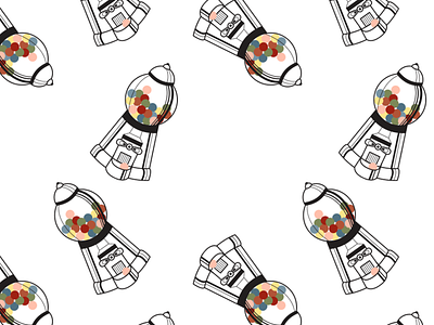 Bubblegum Pattern bubble bw illustrator pattern repeat seamless vector
