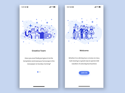 Team App Welcome Screen abstract adobe android app apple badge black blue branding character color design