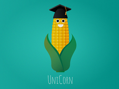 Unicorn character corn gradient illustration unicorn university vegetable