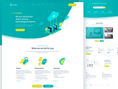 Landing Page for Nuvitek cloud design hosting illustration seo typography web webdesign website