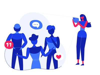 Social Media Addiction art characters chat drawing girl illustration mobile people phone sketch social media vector