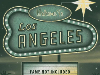 No Vacancy la los angeles motel neon poster retro sign