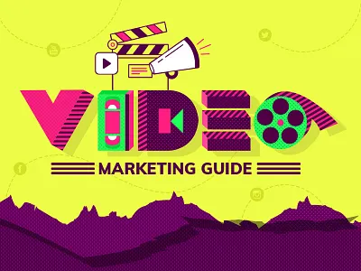 Video Marketing Guide For Brands to Survive on Social Media app cover facebook videos hero illustration instagram videos landing media live video feature snapchat videos vector video web