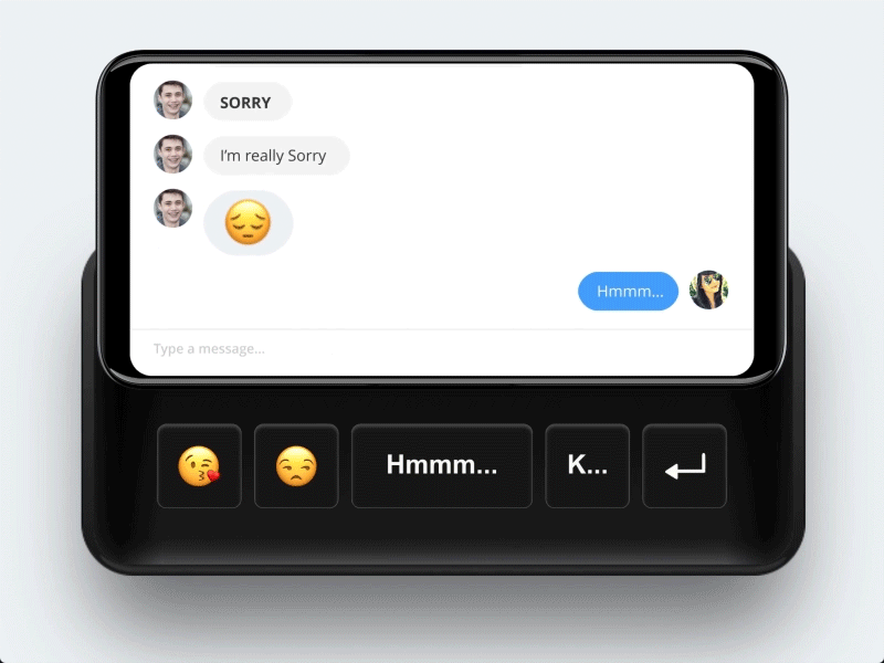Her Keyboard animation emoji experiment fun invision studio keyboard motion prototype simple ui