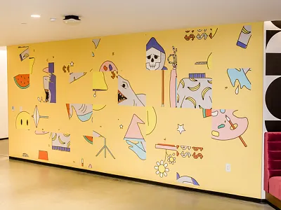 Hack Week 2018: Scramble dropbox hack week installation interactive magnetic mural scramble