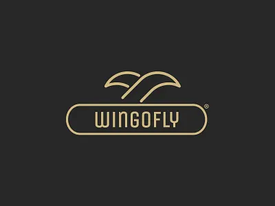 Wingofly Branding fly logo luxury mark repiano solid wing
