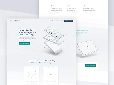 Banking Analyzer Landing Page analyzer bank gray illustration landing page minimal pattern phone technical