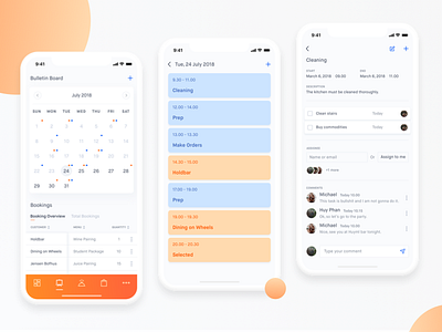 Bulletin Board for HeadChef Mobile App app calendar chef dashboard district2 management vietnam