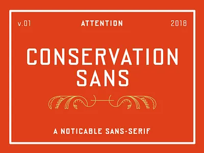 Conservation Sans display font geometric government headline logotype narrow sans serif signage typeface
