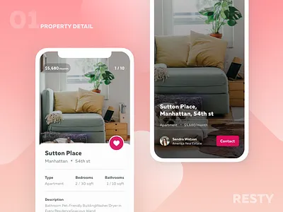 Property Detail app detail estate iphonex market mobile property real resty