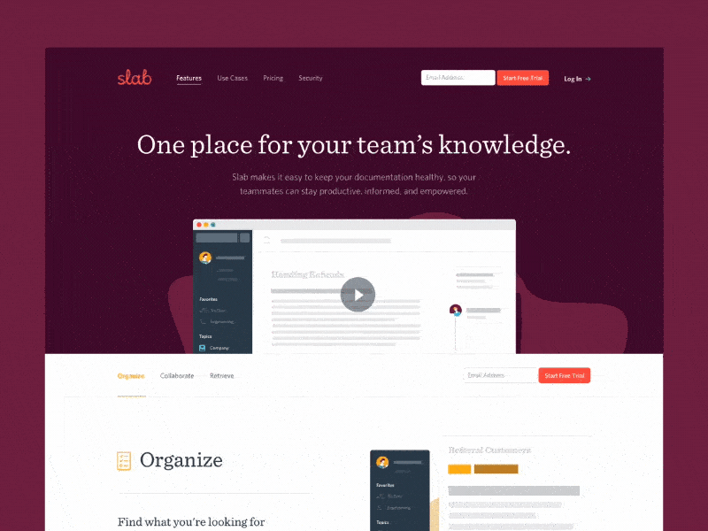 Slab Features animation app branding design flat icon illustration logo type typography ui ux