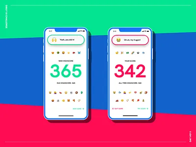 Flash Message bold challenge colors daily ui challenge emoji flash message highscore mobile quiz settings ui