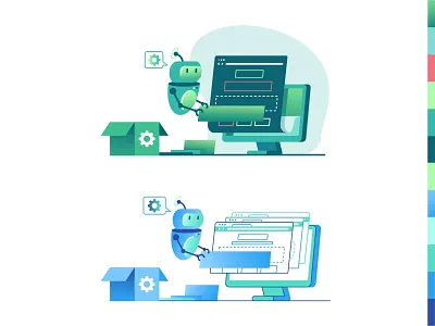 Build a website avatar browser build cloud collaboration development landing page product robot service team web