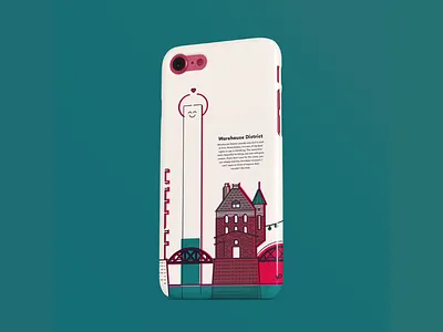 Hamburg - Warehouse District case fun germany hamburg illustration iphone phone pink teal