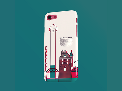 Hamburg - Warehouse District case fun germany hamburg illustration iphone phone pink teal