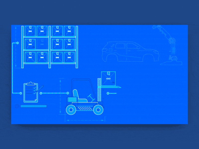 Suzuki - Supply Chain Innovation 2d blue business flat innovation motion design robot