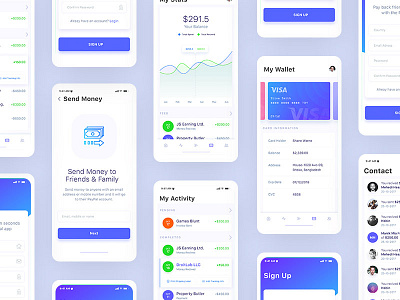 Financial Mobile App Design iOS UI Kit - WIP android design app design ios design iphone application design mobile app design mobile application mobile ui ui ui design ux ux design