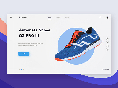 Automata #Exploration dashboard e commerce landing mainpage modern product shoe shop sneaker social