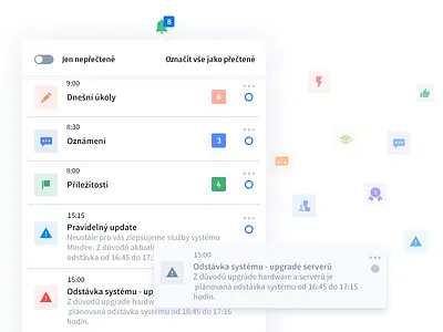 Notification center Mindee able calendar daily task milkovone mindee notification planning to do ui ux