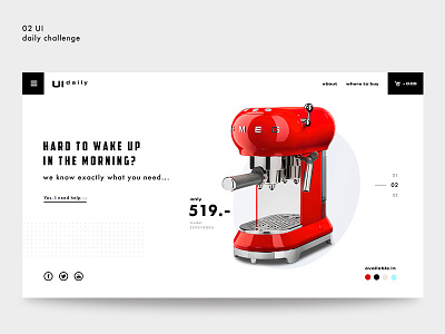 #02 UI daily challenge - SMEG e-commerce concept challenge concept daily ecommerce firstscreen media minimal shop slider smeg ui webdesign