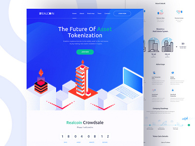 Ico Realestate Landing asset bitcoin cryptocurrency landingpage realestate token uxdesign webdesign