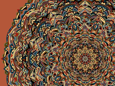 Vector Mandala circle detail illustration illustrator intricate mandala rainbow relax rotate