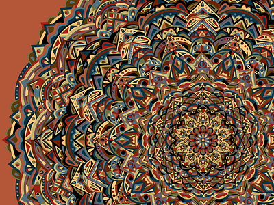 Vector Mandala circle detail illustration illustrator intricate mandala rainbow relax rotate