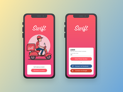 Food delivery App Login Design app design cafe daily ui dailyui delivery food app interface ios login login design login page login screen red restaurant sketchapp ui user interface ux
