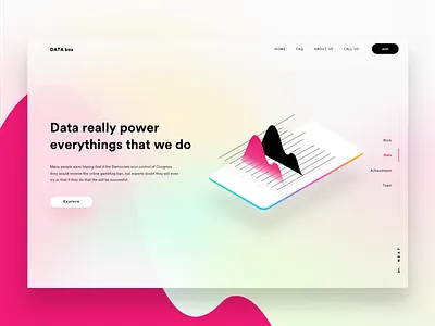 Data box UI cart clean color data graph header mobile space ui ux web