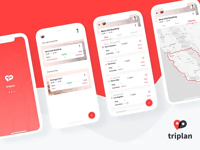 Triplan - Roadtrip Planner App app app design iphone x trip planner triplan tripplanner