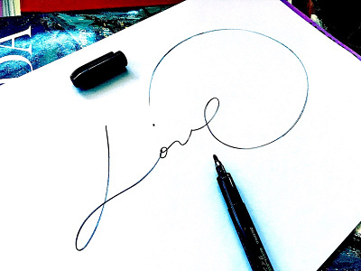 Love branding brush calligraphy line logo love mono process sketch type