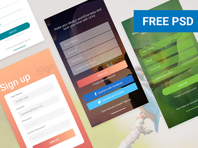 SignUp Ui Design app screen app ui free psd free screen signup ui ux